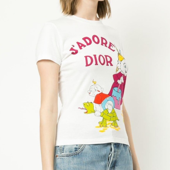 Dior | Tops | Christian Dior Jadore Dior Cartoon Graphic T Shirt